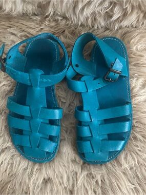 Duckfeet Ringkobing Blue Leather Fisherman Sandals - Adjustable Buckle